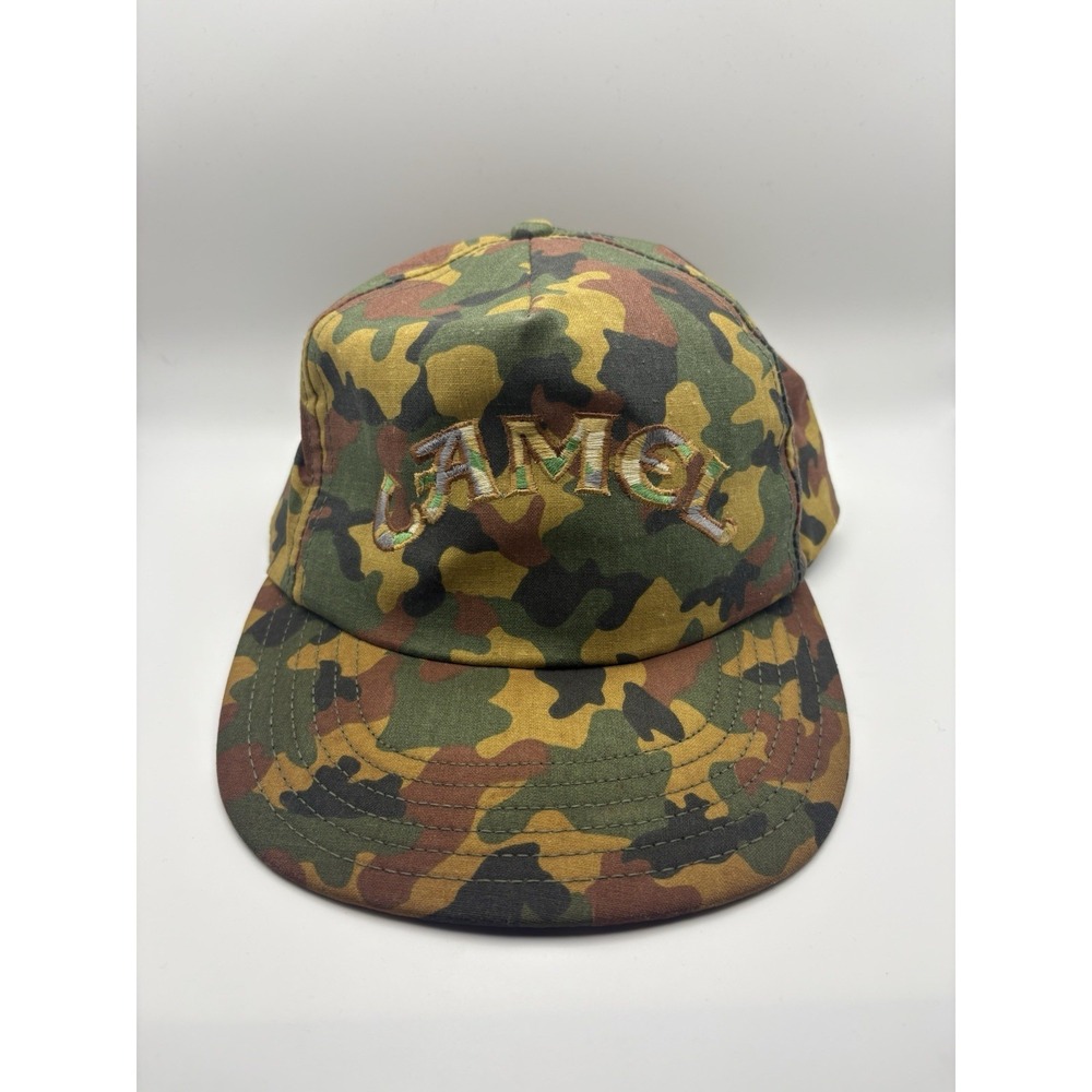 Vintage Camel Cigarettes Camo Snapback Hat Cap Made in USA Tobacco Promo 90s